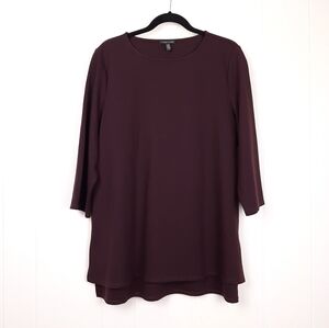 Eileen Fisher lyocell ponte tunic top minimalist long Lagenlook fall winter